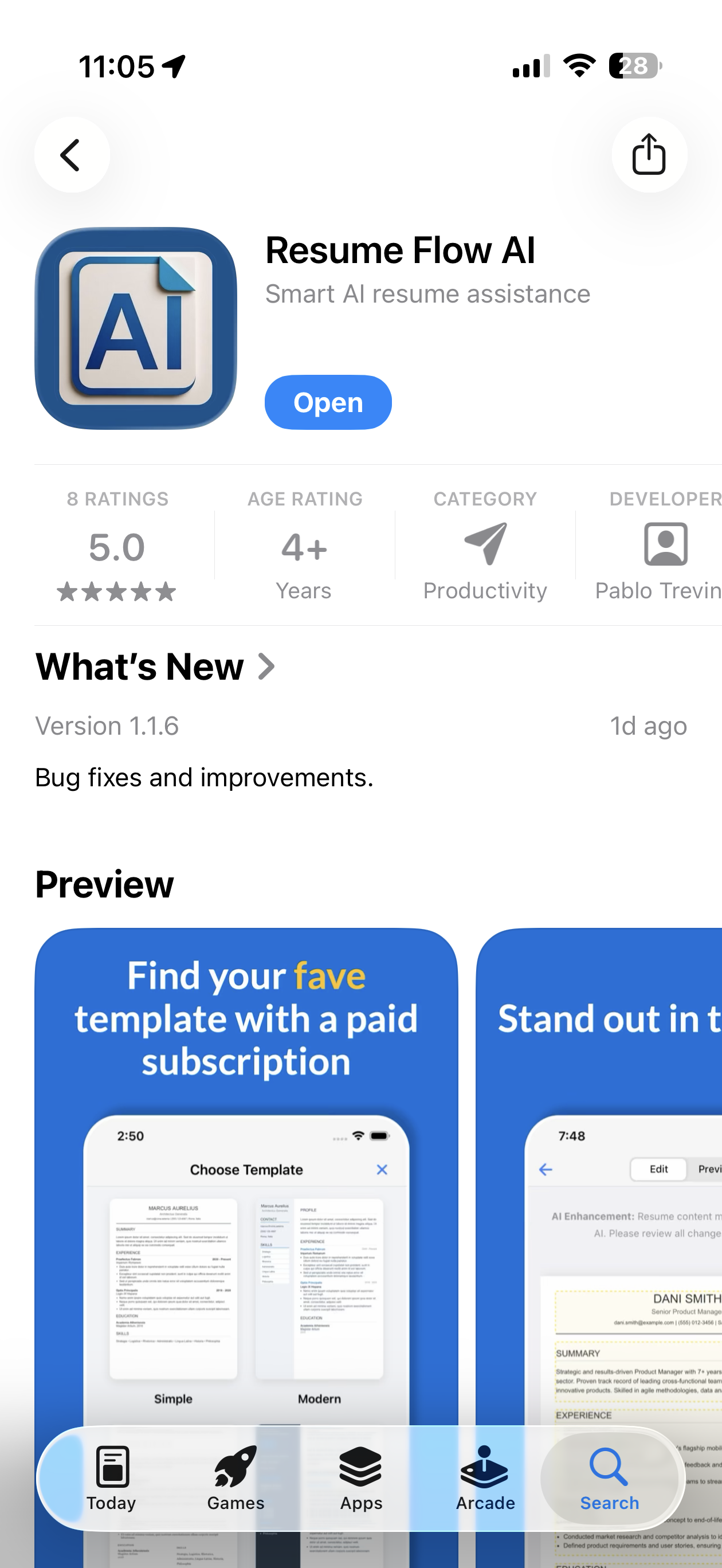 Resume Flow AI app